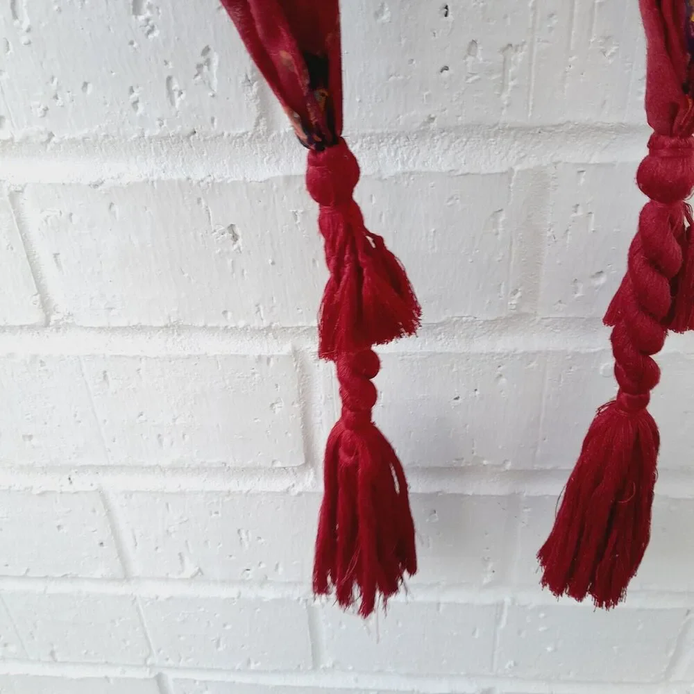 Head and Neck Scarf Novelty Print Bird Braid Tassels Contemporary